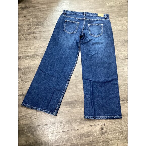Motel Denim Low Rise Parallel Mid Used W34 L32 Wide Leg Mens Jeans Blue Relax - Picture 3 of 6